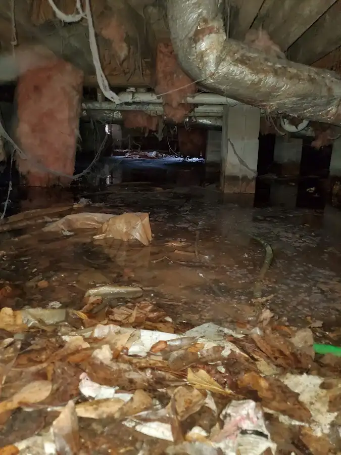 Crawl space flood assessment for Commercial Water Damage Restoration in Pennsauken